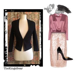 🚺 H&M Cropped Embroidered Blazer